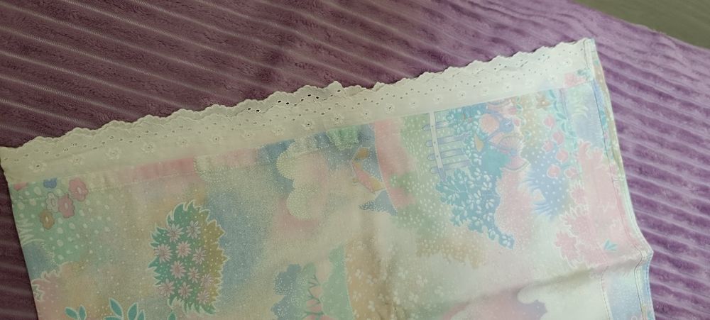 Lençol cama criança com bordado