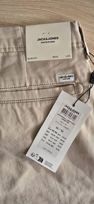 Nowe spodnie materiałowe, Jack & Jones Jpstmarco Cargo, 32/32