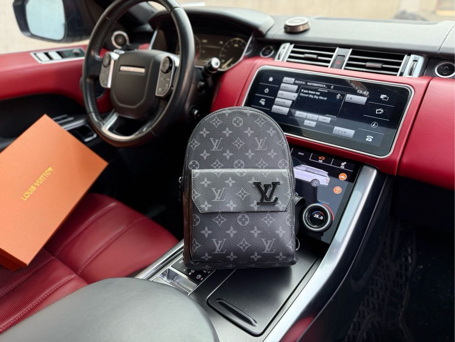 Сумка мужская Louis Vuitton Avenue унисекс кожаная черная