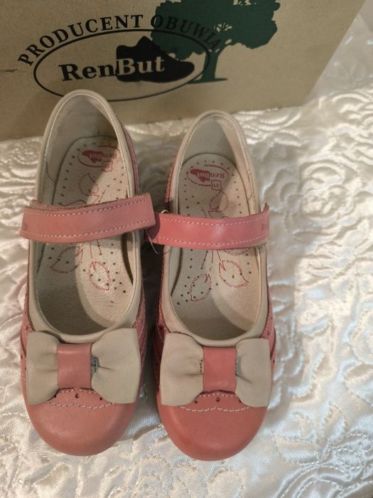 Baletki półbuty dziewczęce nowe skóra naturalna rozmiar 31