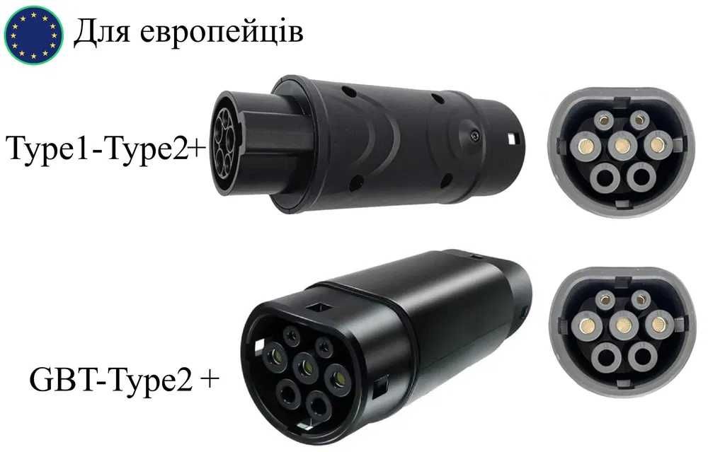 Перехідник адаптерTesla - CCS2 COMBO+type 2   Type1 -Type2 -GBT- Tesla