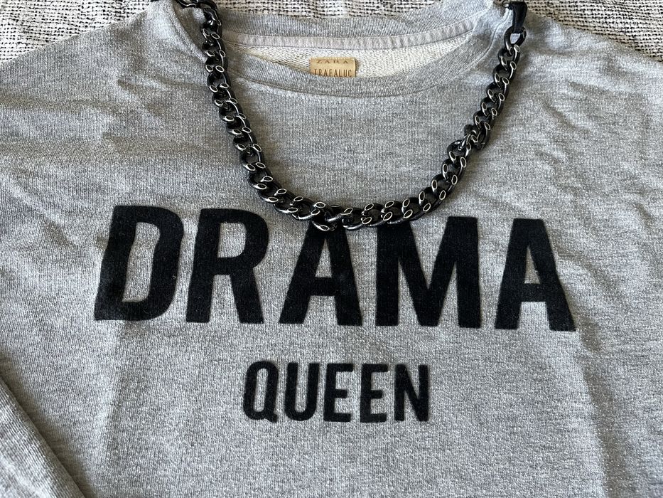 Zara szara bluza DRAMA z lancuchem M/L