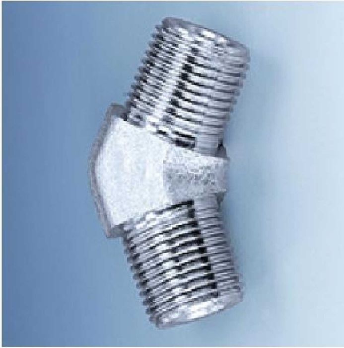 Króciec wkręcany kąt 45o (135o) Gwinty BSPT 1” Galwanizowany ocynkowan