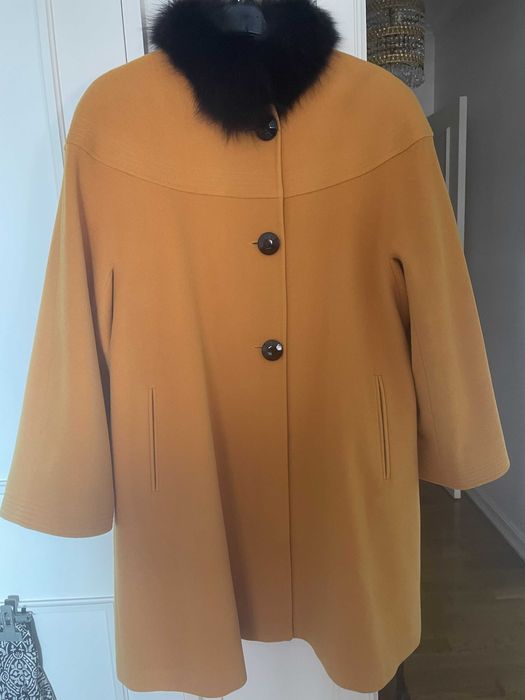 Casaco comprido marca luxo Electre, Paris, 100% lamb's wool