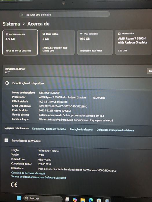 GAMING Lenovo Legion 5 17" RTX 3070 16GB 512GB c/NOVO.  Troca/retoma.