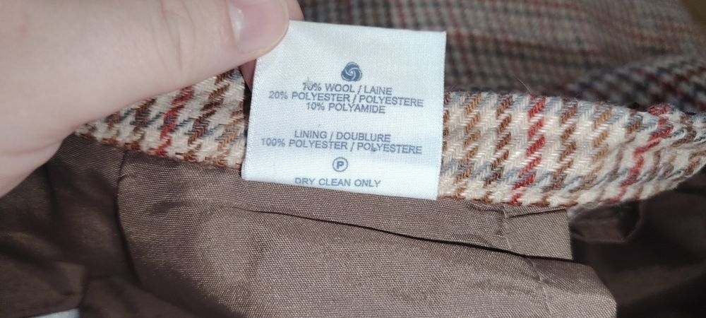 Elegancka wełniana spódnica Eastex 42/44 krata