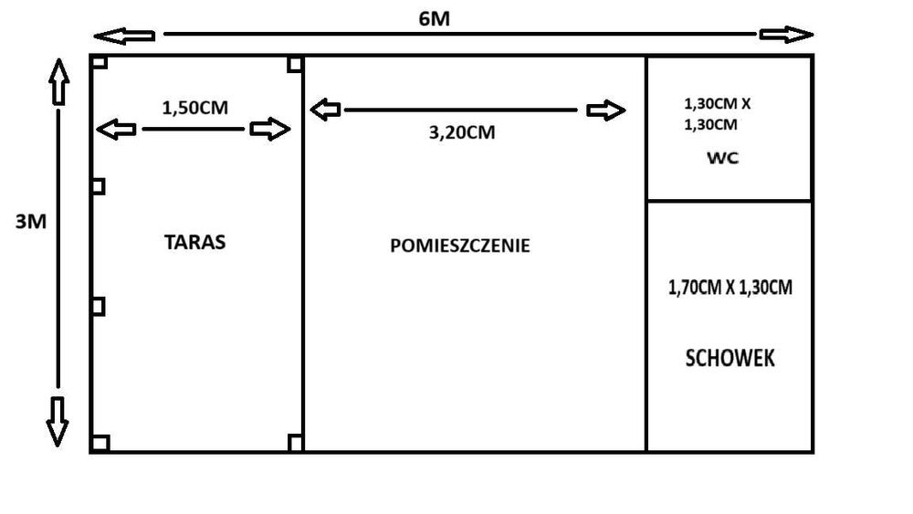 Domek Działkowy/Letniskowy „AREK” – 6 m x 3 m