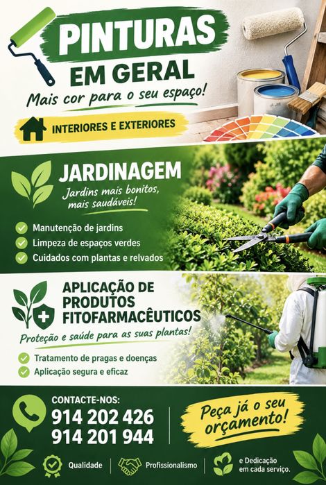 Serviços de jardinagem e pintura em geral