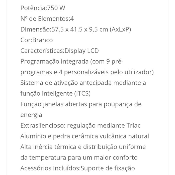 Vendo emissor térmico cerâmico Bosch