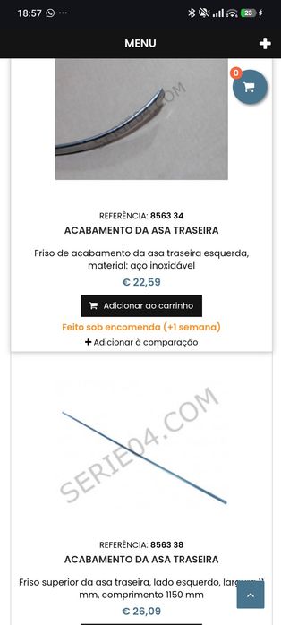 Vendo frisos cromados - Peugeot 204 - 304