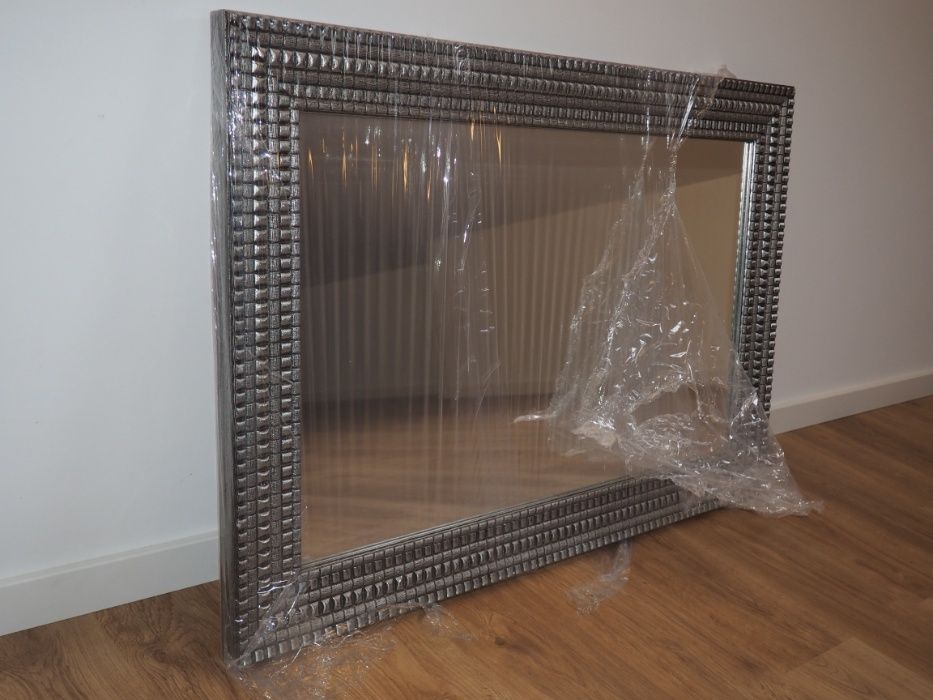 Espelho decorativo prateado 112 x 75 cm