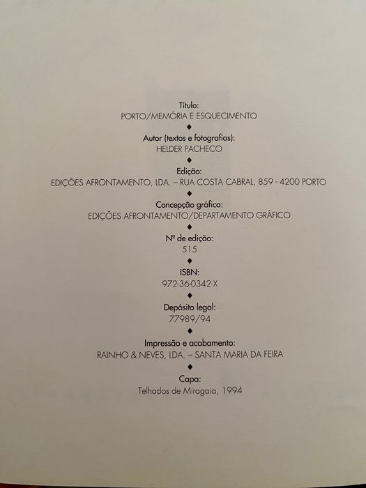 “Porto: Memória e Esquecimento” de Helder Pacheco