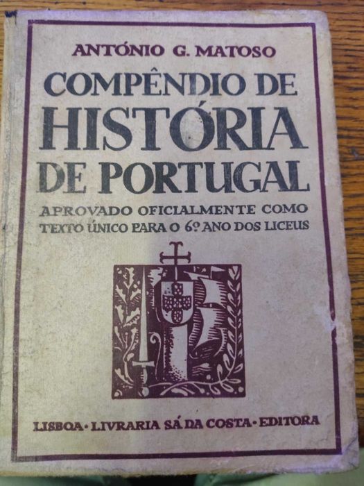 Livro Escolar antigo 1948 13º Ediçao Compêndio de História de Portugal