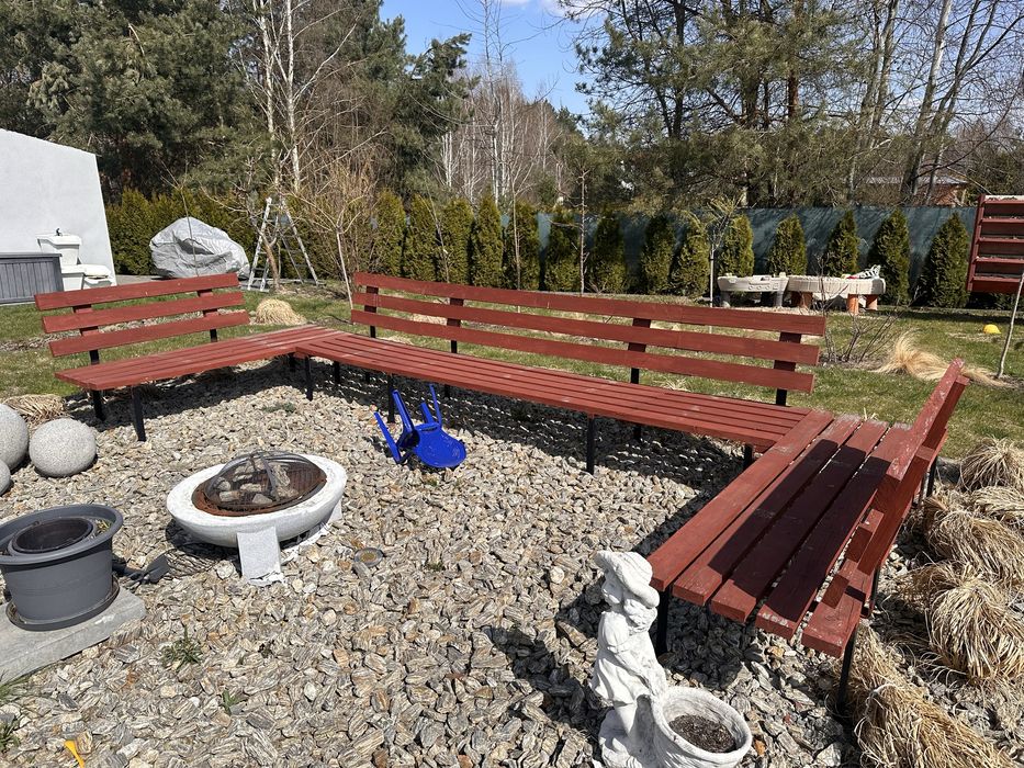 Ławka drewniana modrzew