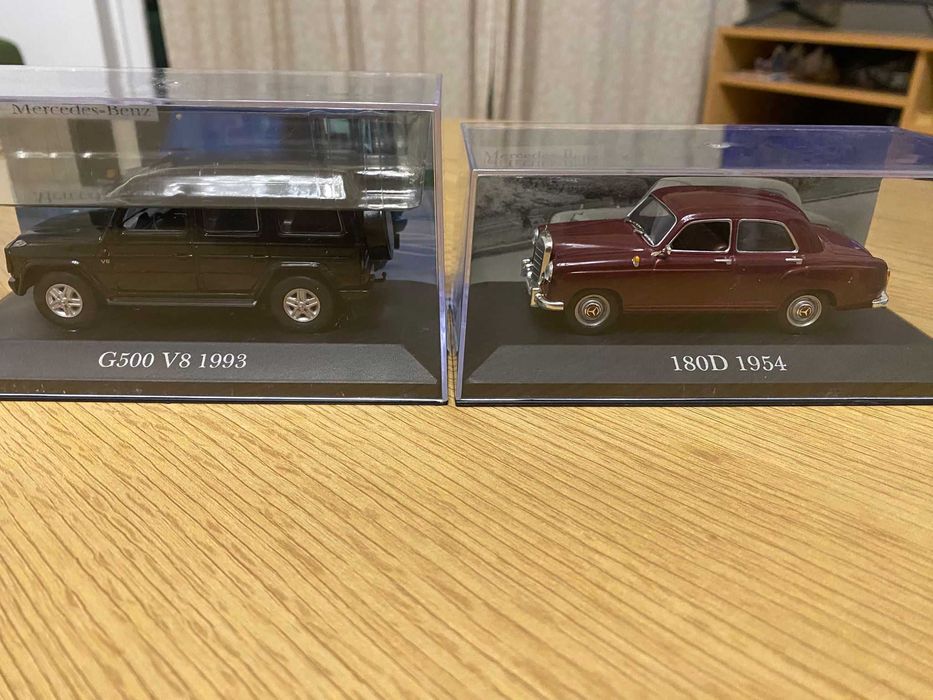 Miniaturas Mercedes-Benz 1:43 – G500 V8 1993 e 180D 1954