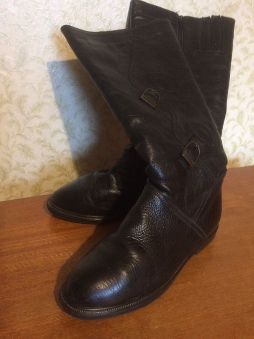 Сапоги кожаные зимние