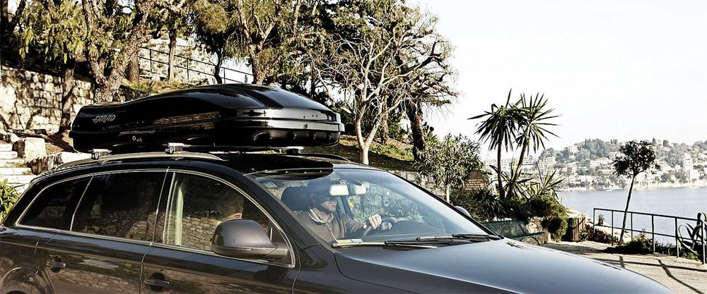 Box dachowy bagażnik FARAD Marlin 680 ABS 90kg Czarny Srebrny POŁYSK