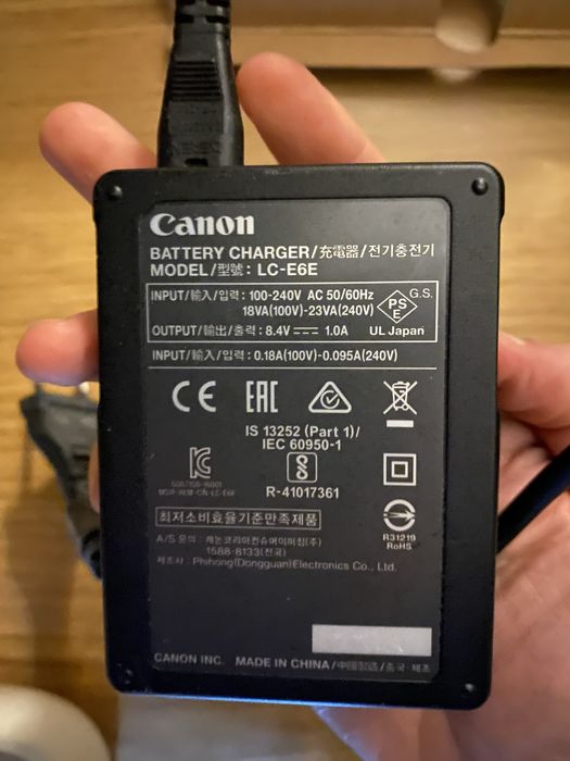 Carregador Canon LC-E6E + Bateria