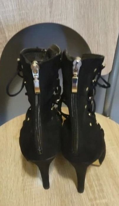Czarne botki bez palców,sandały Graceland rozmiar 40