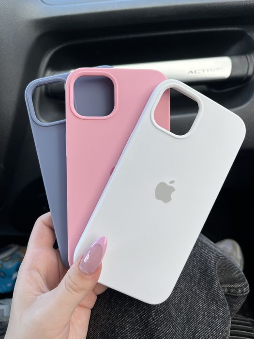 Чохли на 13 айфон білий та рожевий