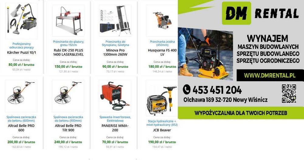wynajem elektronarzedzia, młot wyburzeniowy, WYPOŻYCZALNIA