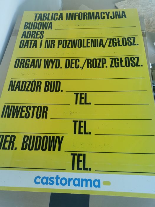 Tablica informacyjna BUDOWA