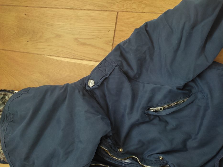 długa kurtka parka z kapturem 34/ 36 XS/S