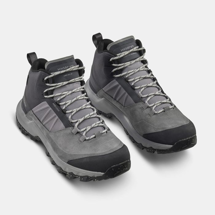 Botas impermeáveis de caminhada montanha MH500 Homem Cinzento