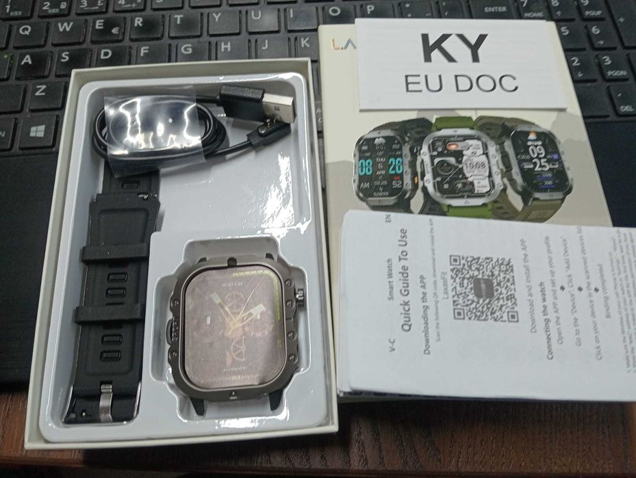 Smartwatch Laxasfit GT11 (H12)- PRETO -  Lanterna LED - NOVO