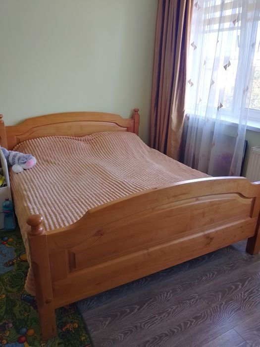 Ліжко двоспальне дерев'яне натуральне  вільха кровать