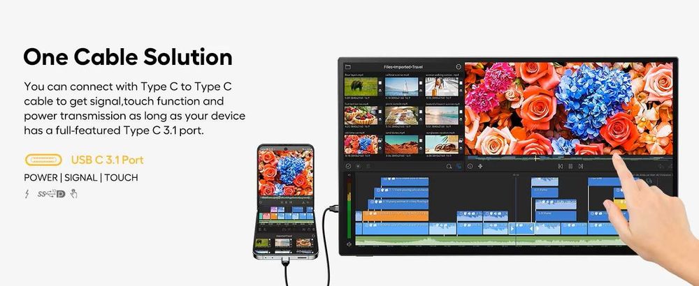 Monitor 18.5 UPERFECT Aluminum Touchscreen FreeSync 100% sRGB HDR