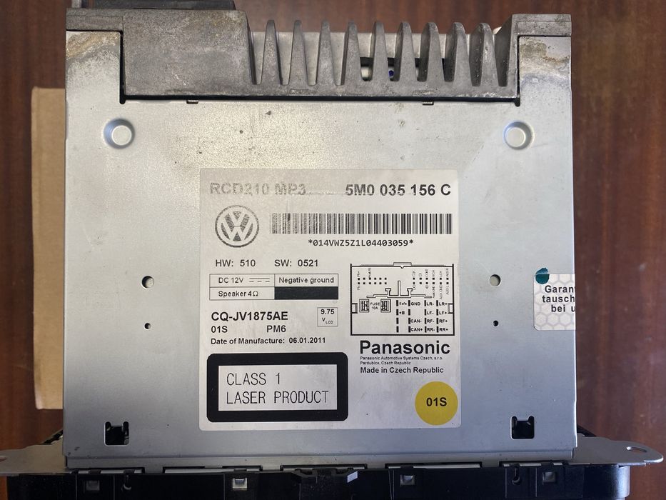 Rádio VW RCD 210 MP3 original – 5M0 035 156 C Panasonic