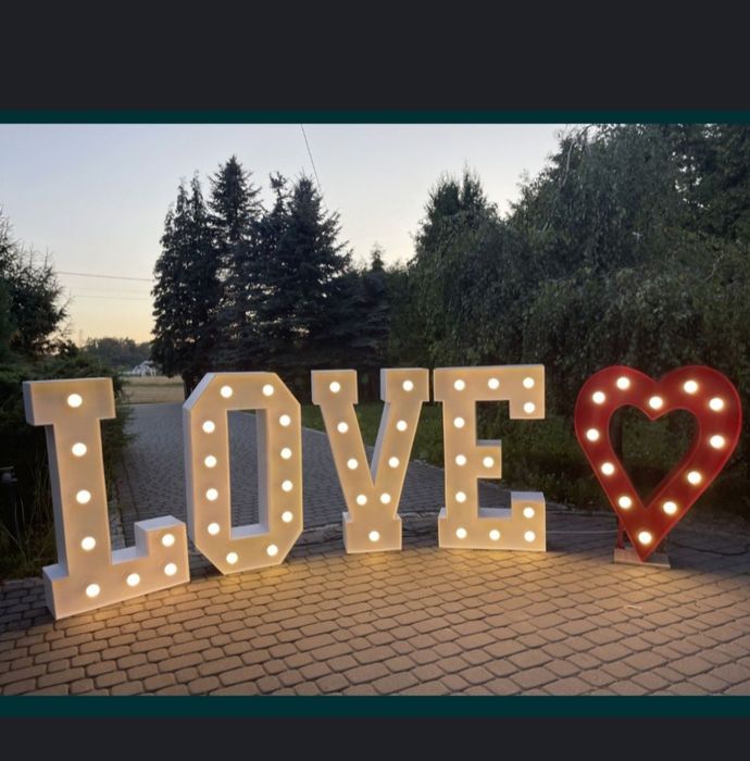 Serce led ścianka dla Pary Młodej tło do zdjęć lub plenerze cyfry led