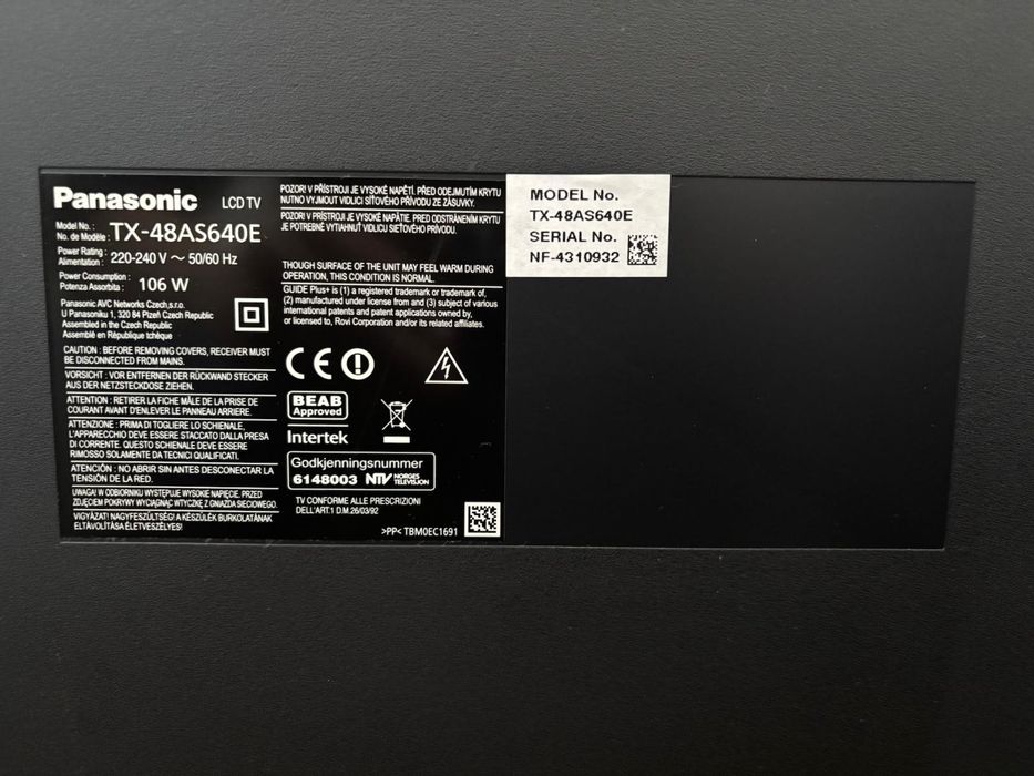 TV Panasonic TX-48AS640E