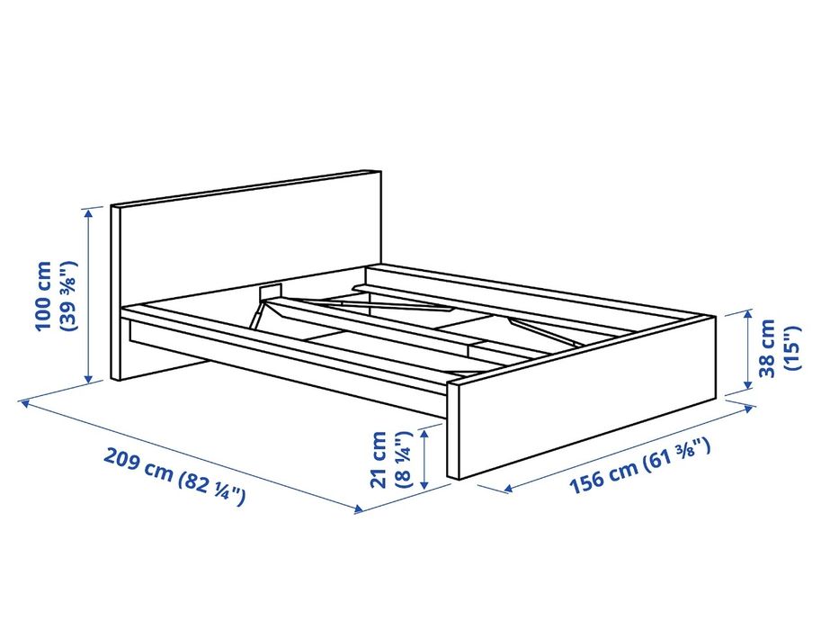 Cama de casal MALM preta