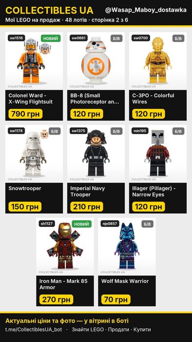 Lego Star Wars Мініфігурки Лего Стар Варс Оригінал та інші