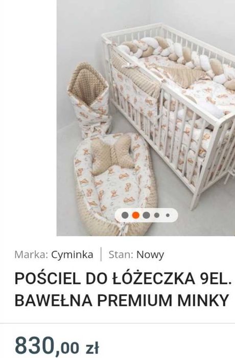 Piękny bogaty zestaw do łóżeczka i wózka za 50% taniej dla dziewczynki