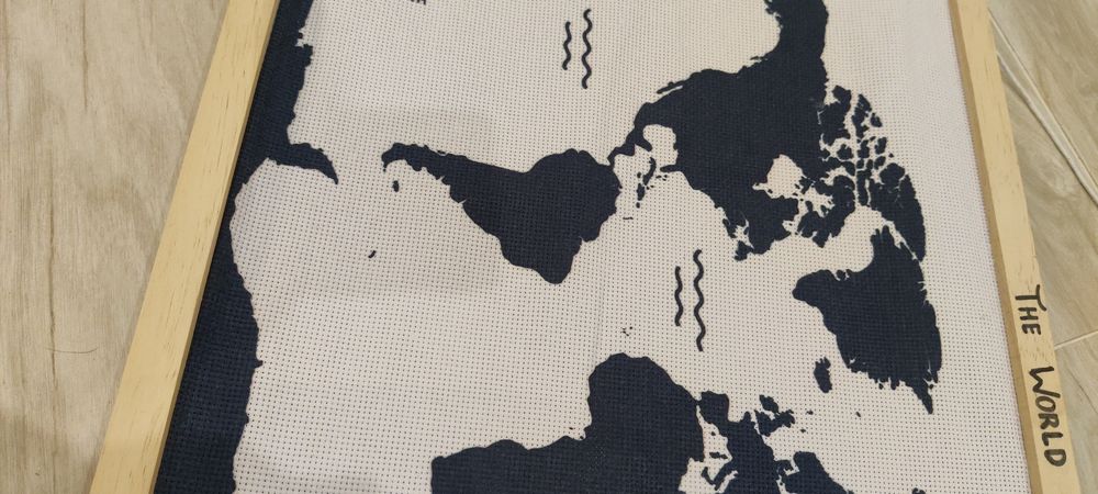 Quadro mundo de bordar64310001292291121