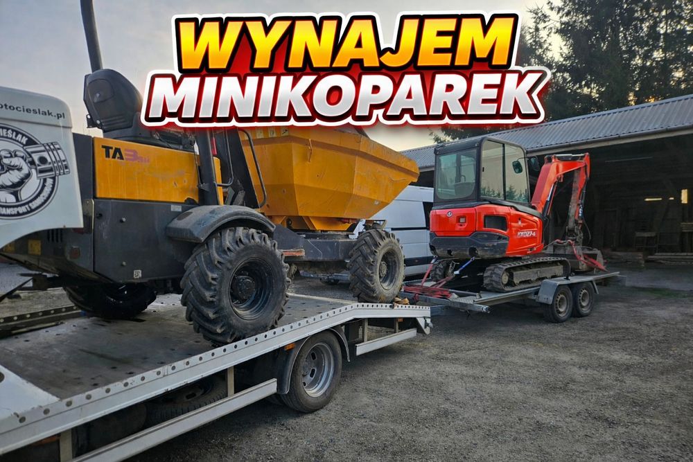 Wynajem / wypożyczalnia minikoparek- sprzętów budowlanych