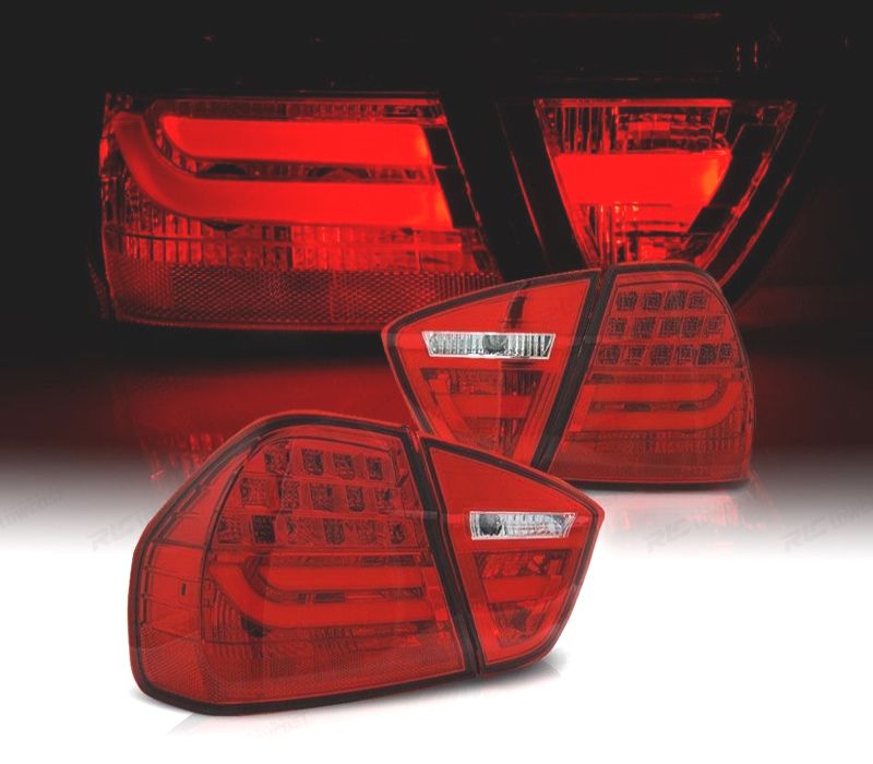 FAROLINS TRASEIROS LIGHT BAR BMW E90 05-08 VERMELHO
