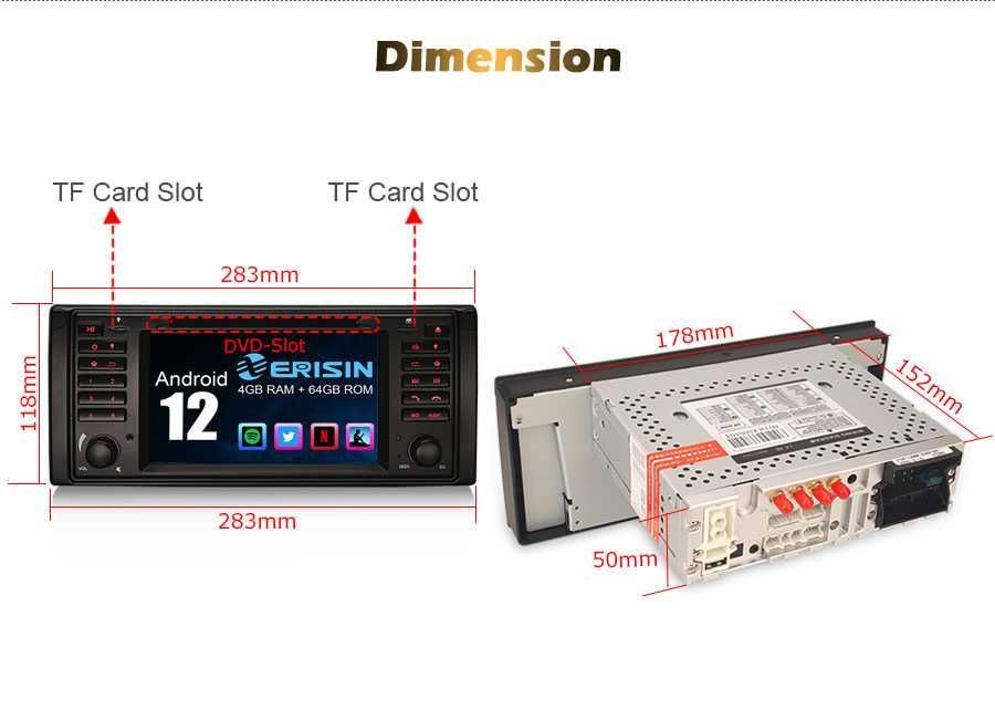 Bmw E39 E53 serie 5 X5 M5 2 din android 14 dvd OctaCore