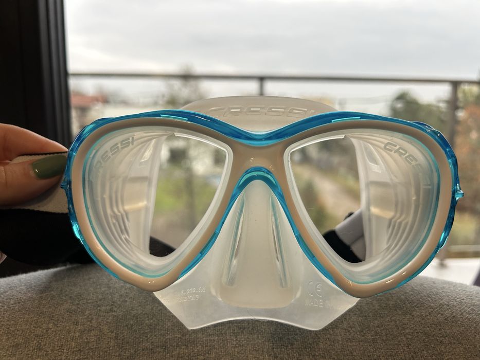 Maska do nurkowania snorkelingu Cressi Samoa clear/aquamarine DN240025