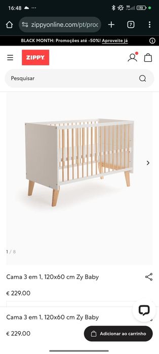 Berço bebé 3 em 1 Zippy