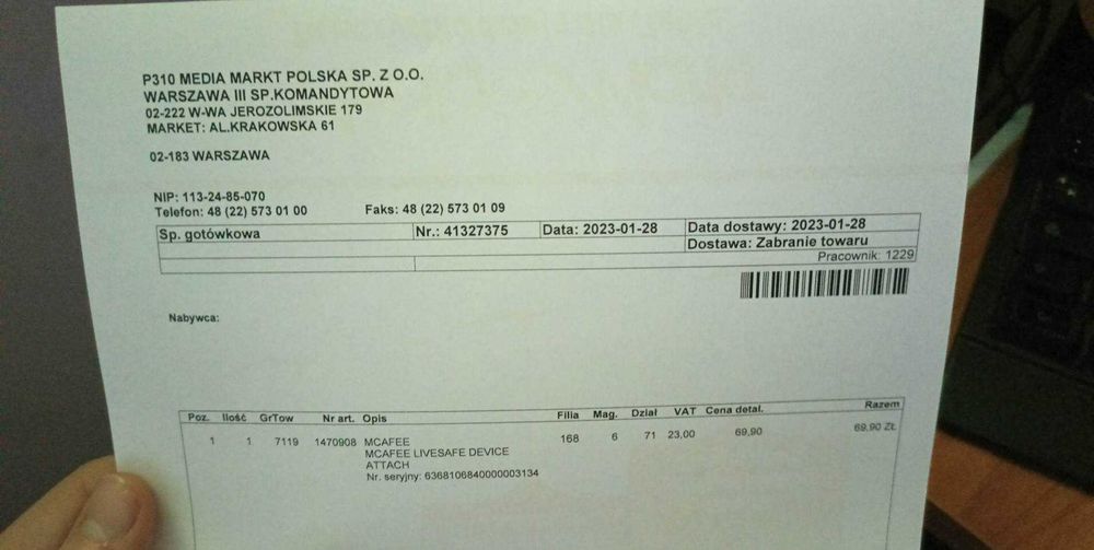 Antywirus komputerowy McCafe