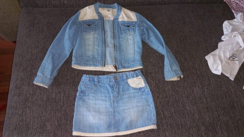 Джинсовый костюм куртка юбка chicco