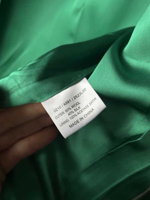 Жакет з шовку та вовни смарагдовтй