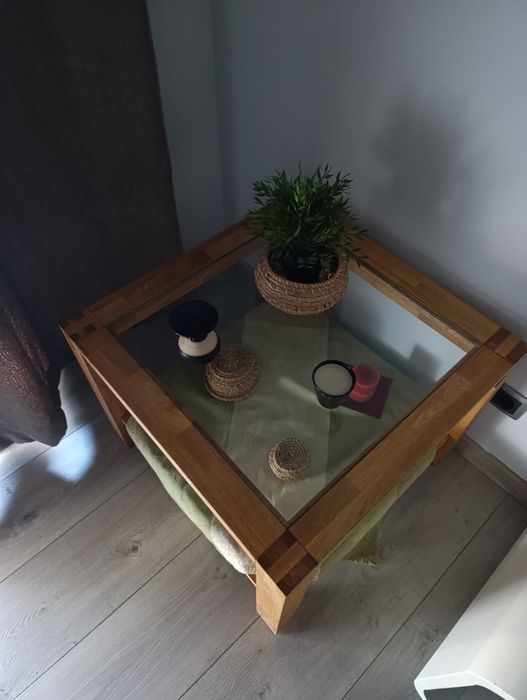 Mesa de Apoio / Centro Tampo Carvalho maciço