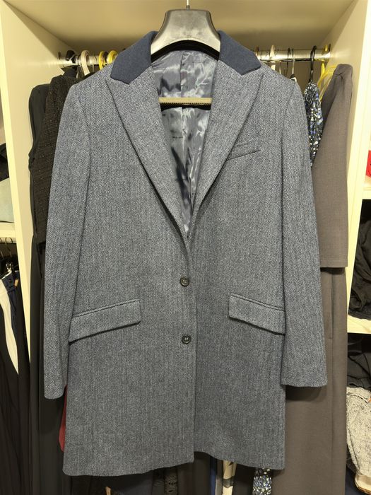 Чоловіче вовняне пальто Gregory Arber сіро сине /шерстяное пальто