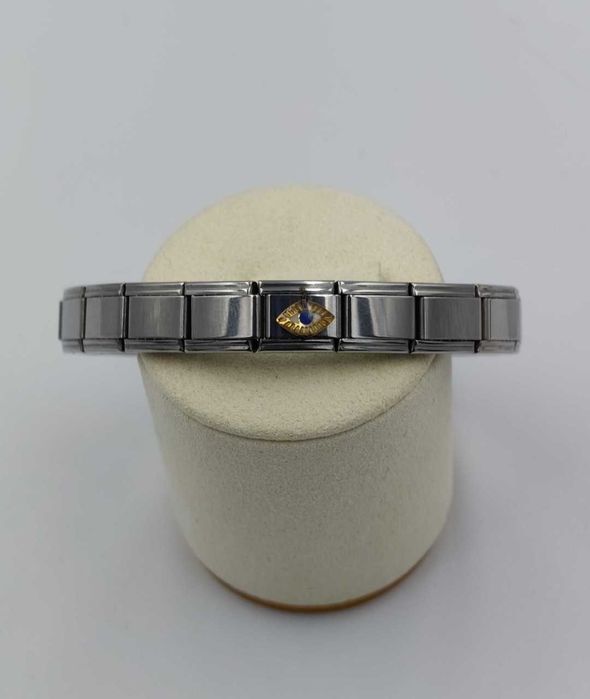 Bransoletka UNISEX MODUŁOWA Italian Charm stal 316L GRECKIE OKO złoto