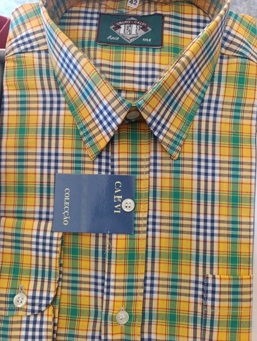 Camisa Brasil, xadrez verde amarelo e azul
